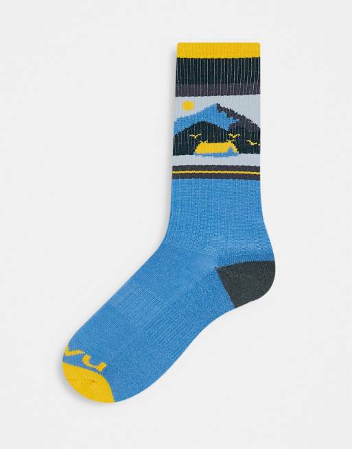 Kavu - Moonwalk - Chaussettes à imprimé montagne - Bleu