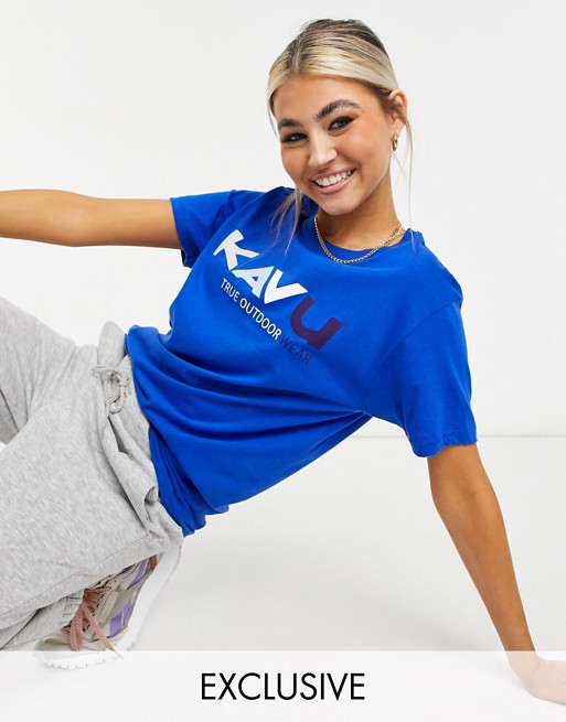 Kavu Multi t-shirt in blue Exclusive at ASOS