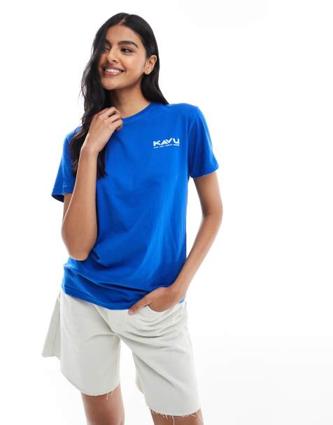 Kavu Multi T-shirt in blue Exclusive to ASOS - view 1
