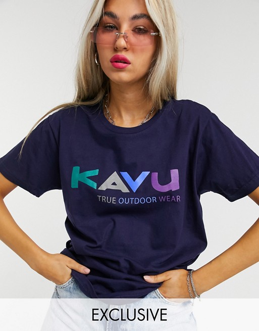 Kavu Multi t-shirt in navy Exclusive at ASOS