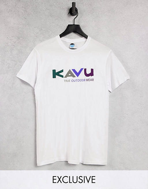 Kavu Multi t-shirt in white Exclusive at ASOS