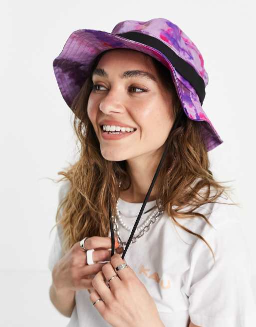 Hand Dyed Purple Adjustable Bucket Hat