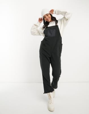 KAVU Kavu Pocatello fleece dungarees in black