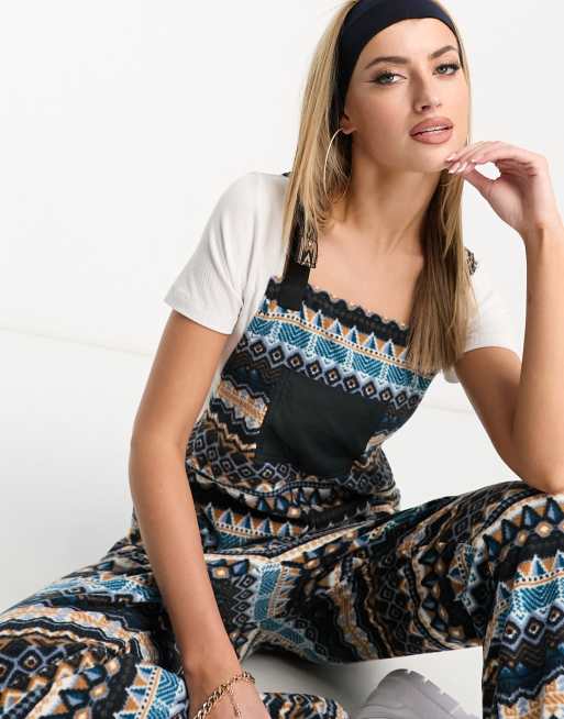 KAVU - Pocatello - Fleece-overalls i fairisle-print