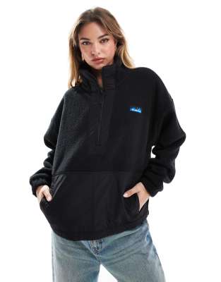 Kavu - Rockhaven - Felpa in pile nera con zip corta - view 1