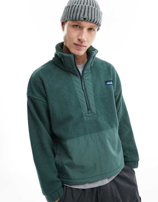 Kavu rockhaven half zip fleece in green