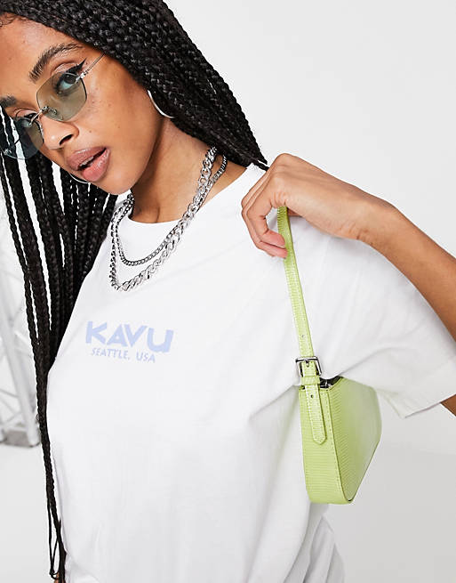 Kavu Seattle cropped t-shirt in white