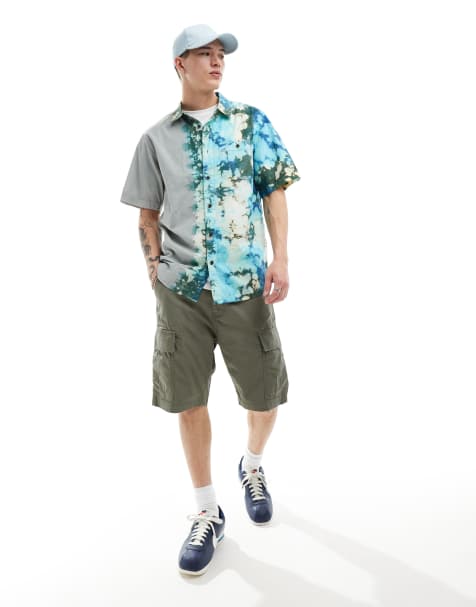Kavu short sleeve tie dye shirt in blue - view 1