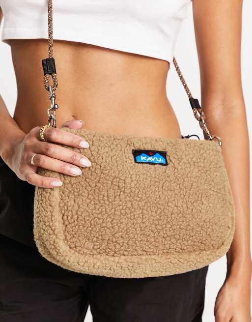 Kavu - So Fleecy - Borsetta a mano in pile borg beige