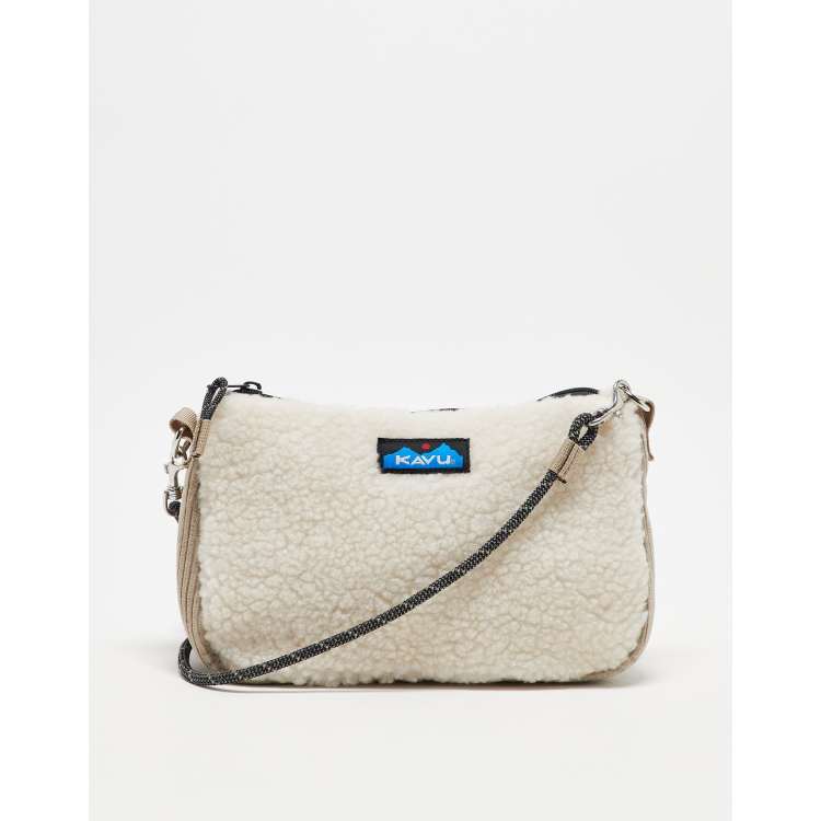 Kavu So Snuggy borg cross body bag in cream ASOS