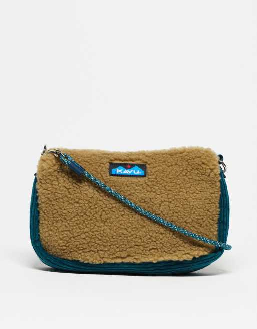 Kavu so snuggy borg cross body bag in green ASOS