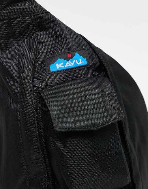 Kavu - Sort lille crossbody-taske med slyngedesign og rebrem, 2 af 3