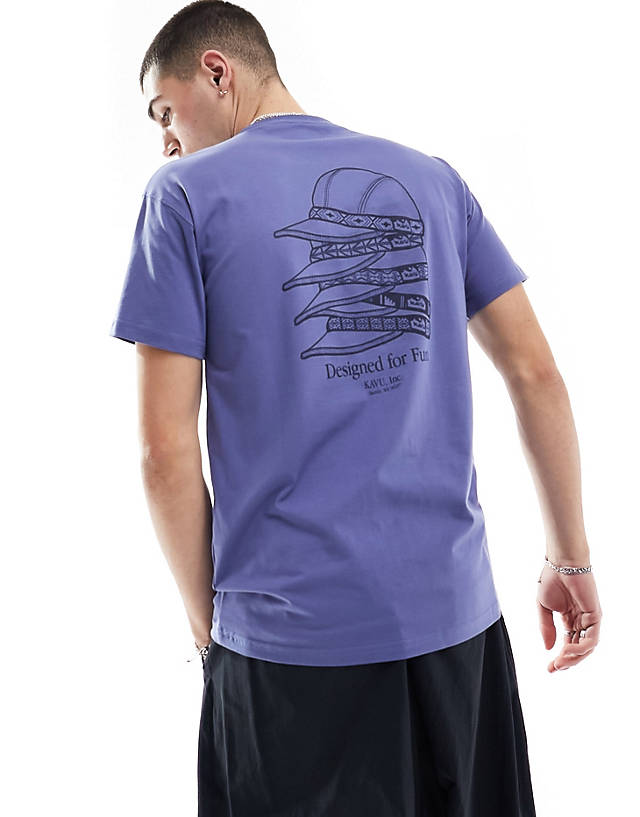 KAVU - stack cap t-shirt in navy with back print