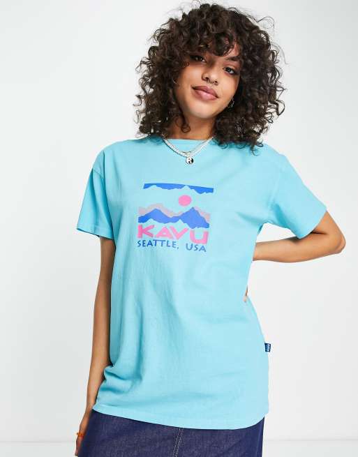 Kavu Sticker – Square – T-Shirt in Grün