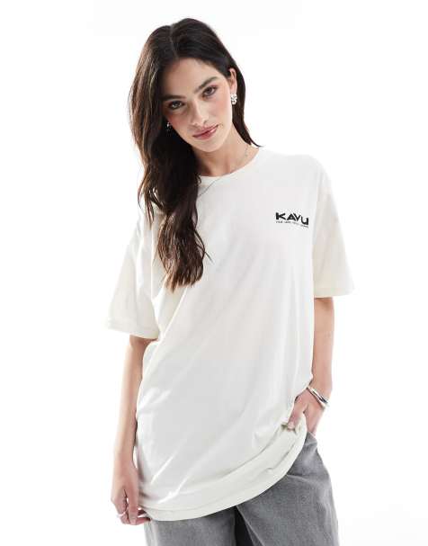 Kavu - T-shirt color panna a maniche corte - view 1