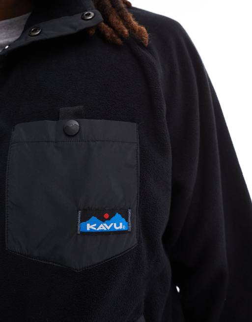 Kavu - Teannaway - Sort pullover-fleece med halv knapstolpe, 3 af 4
