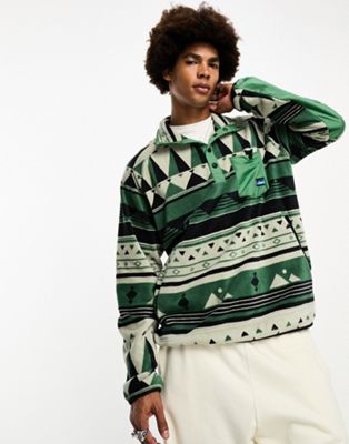 Kavu Teannaway quarter popper sweatshirt in green - ASOS Price Checker