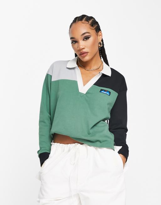 Kavu - Torrey - Polotop met diepe V-hals in groen