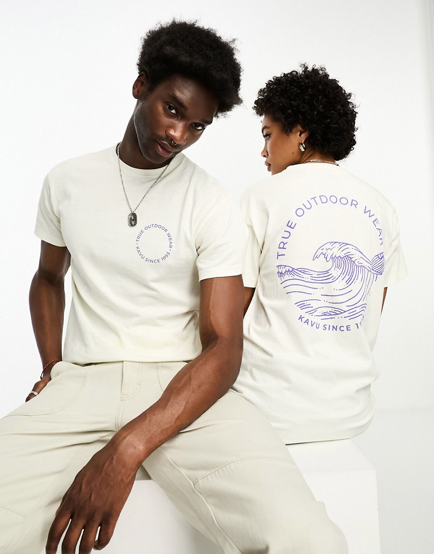 Kavu Unisex Breaker t-shirt in off white
