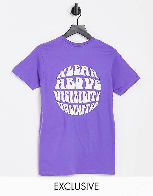 Kavu Unlimited back print t-shirt in purple Exclusive at ASOS