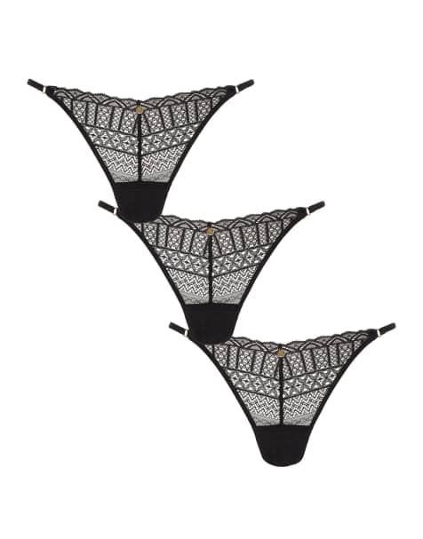 KBX 3 pack lace brazilian in black - view 1
