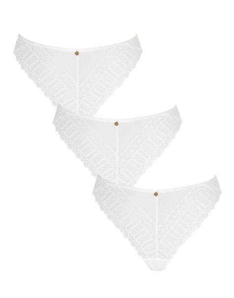 KBX 3 pack lace high leg brief in white - view 1