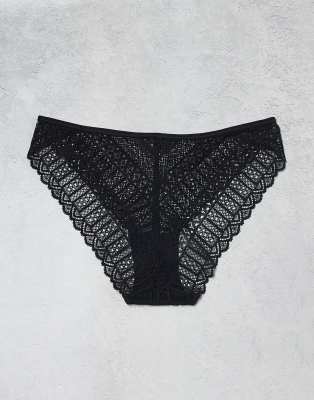 Kbx 3-pack Lace High Leg Briefs In Black