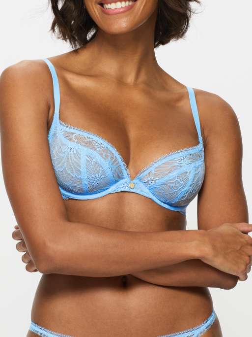 KBX Alice non pad plunge bra in blue