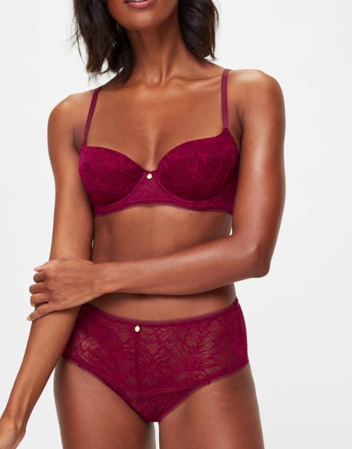KBX Alice padded balcony bra in red - RED