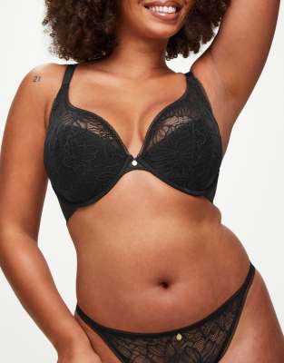 KBX Alice padded plunge bra in black