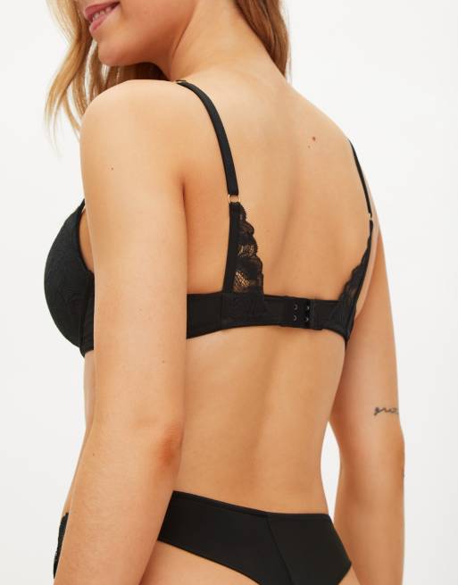 KBX Harper padded plunge bra in black, 2 of 4