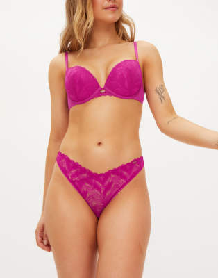 KBX Harper padded plunge bra in pink