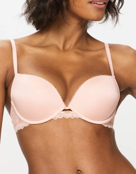 KBX Harper smooth padded plunge bra in pink - view 1
