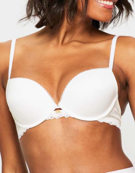 KBX Harper smooth padded plunge bra in white - view 1