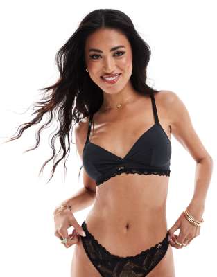 KBX Harper triangle bralette in black