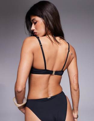 Kbx Knot Strap V Front Bikini Top With Removable Padding
