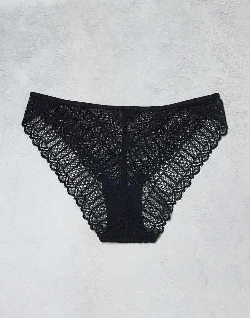 KBX lace 3 pack high leg brief in black, 2 of 3