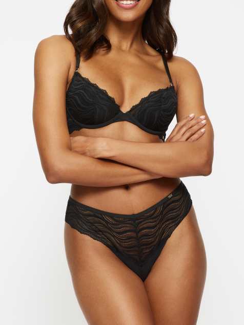 KBX Lola padded plunge bra in black - view 1