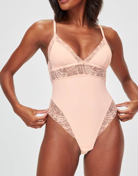 KBX Louisa ribbed triangle body in pink - PINK - view 1