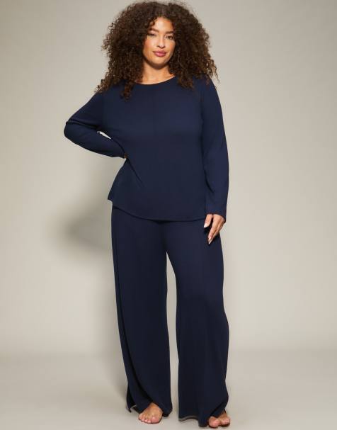 KBX Marie wide leg trouser in navy