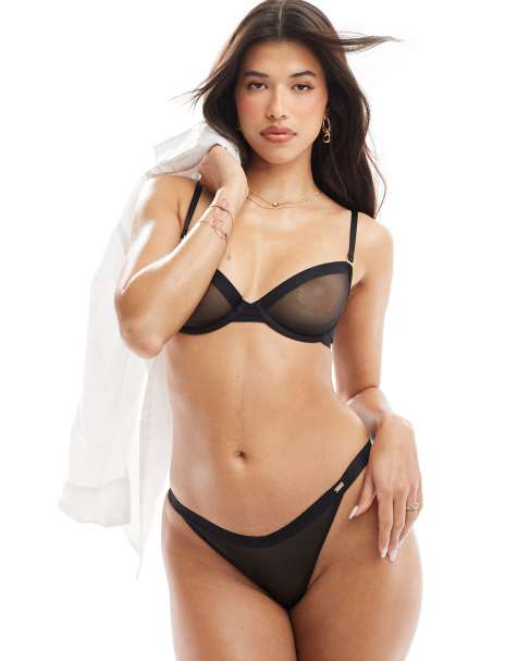 KBX mix & match mesh lingerie set in black - view 1