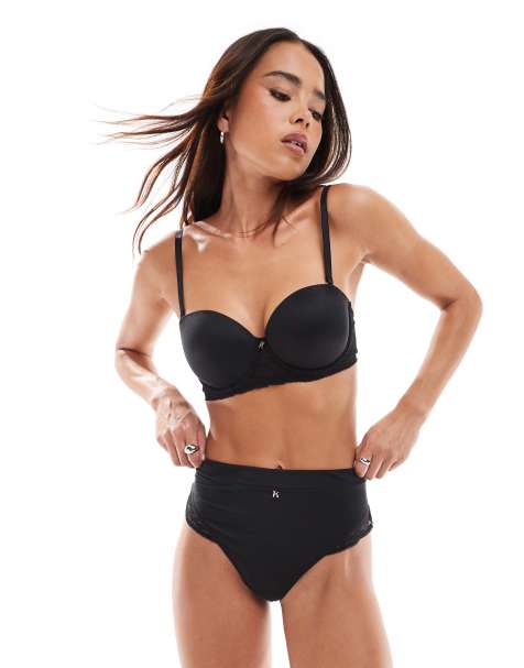 KBX padded lace detail set in black - view 1