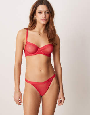 KBX - Valentines - Zadie - Mesh-Tanga in Rot