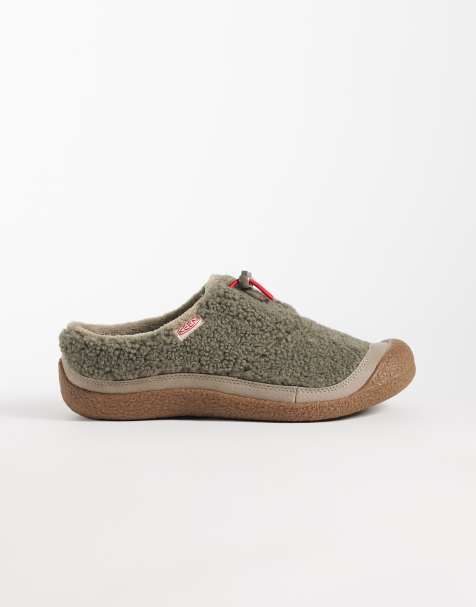 Keen Howser fleece slide in dark olive - view 1