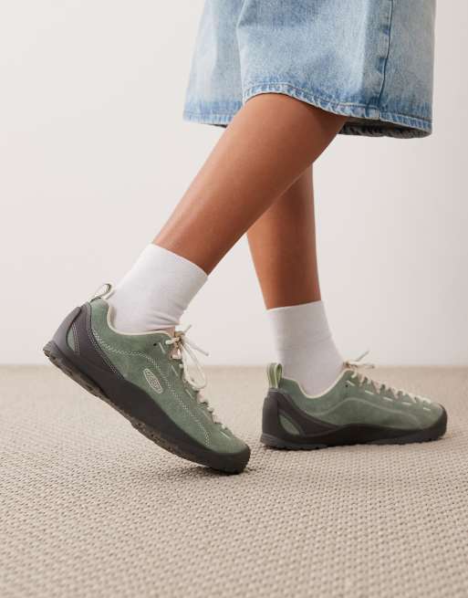 Keen Jasper brushed suede sneakers in light green | ASOS
