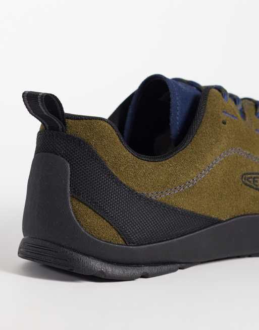 Keen Jasper brushed suede trainers in dark olive, 4 of 5