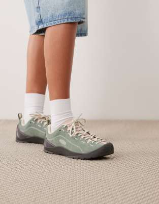  Jasper brushed suede trainers in light green