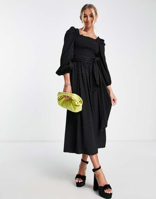 keepsake tryst midi dress black