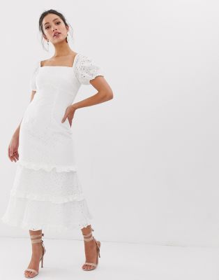 keepsake clarity crinkle ruffle midi dress