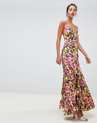 Keepsake Infinity strappy gown in floral print | ASOS